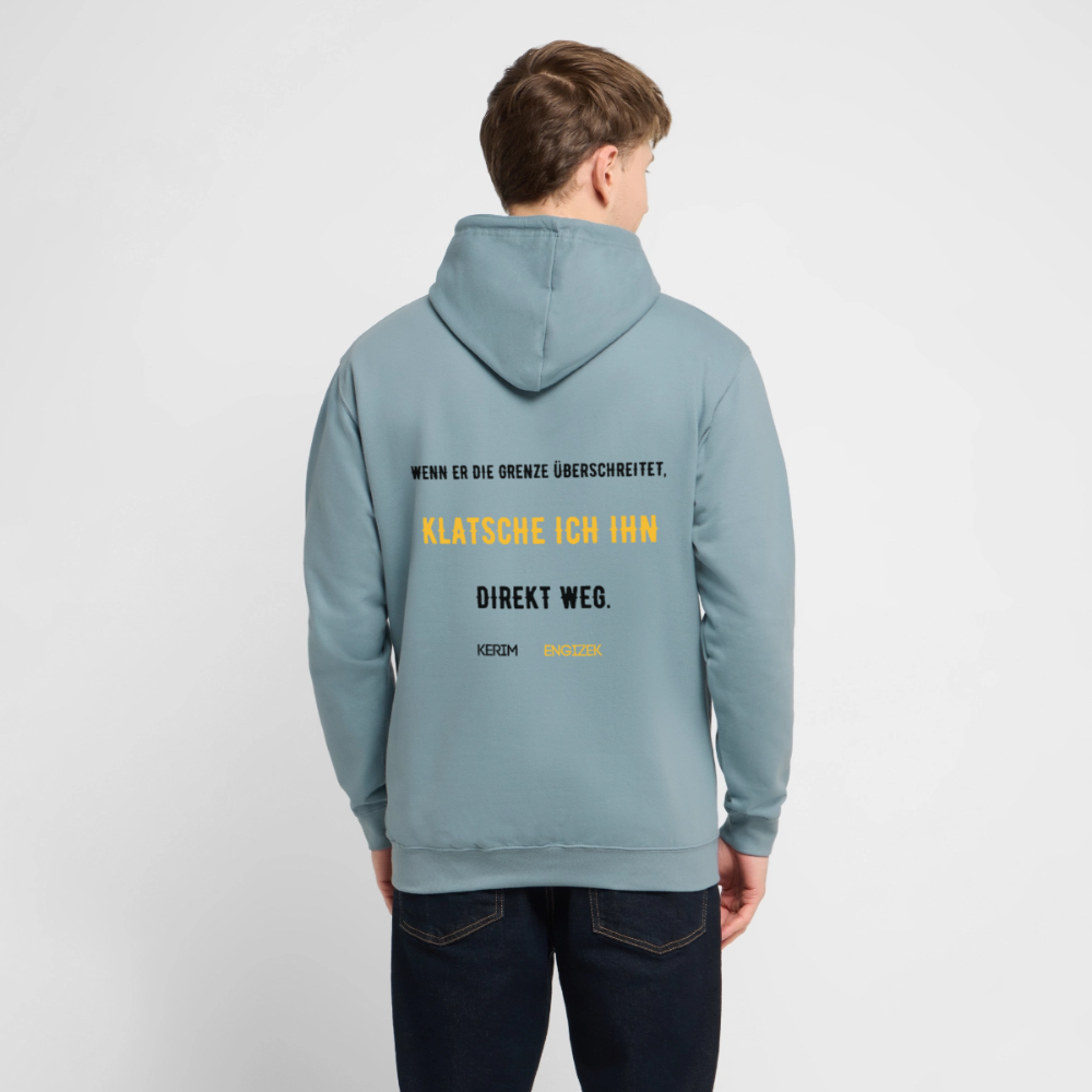 "Grenzen überschritten" Statement Hoodie – MMA & Street-Fighter Spruch – Premium Kampfsport Sweatshirt - Nebelblau