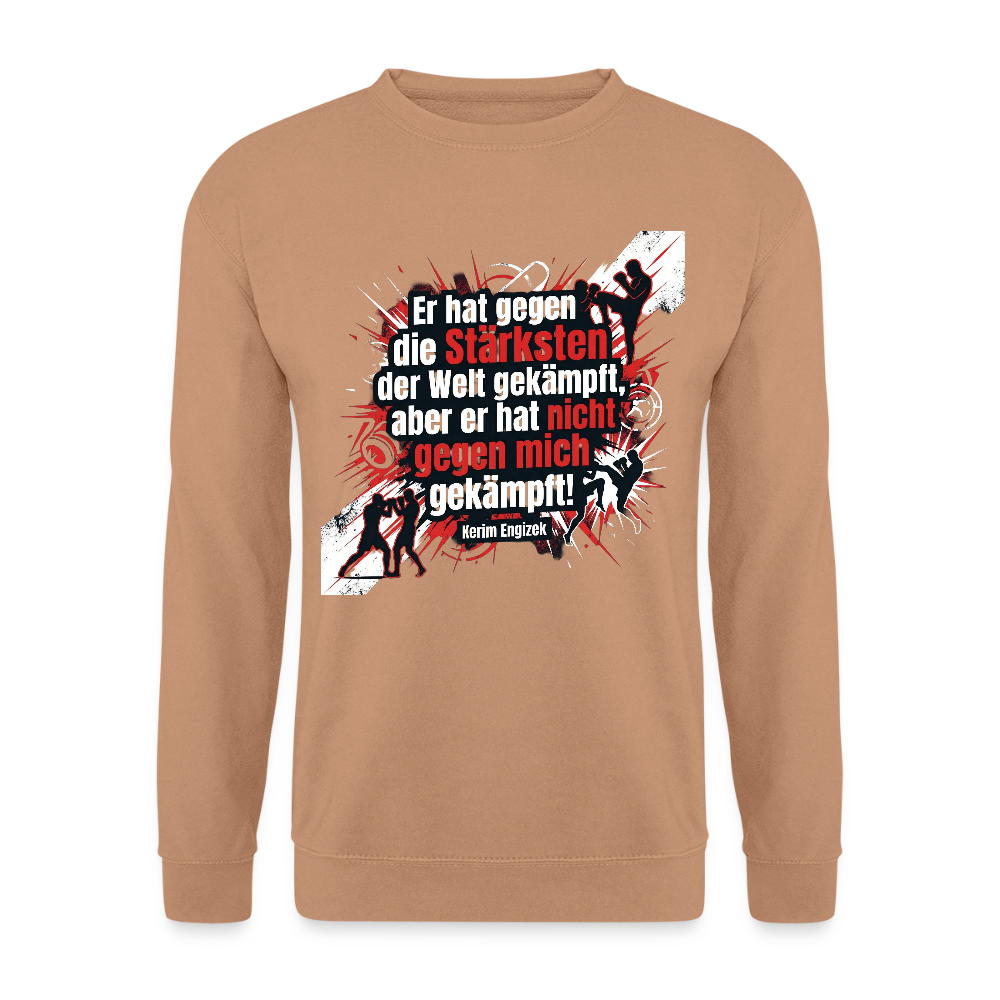 Kerim Engizek Fan-Hoodie – "Gegen mich gekämpft" – Premium MMA Statement-Sweatshirt - Mocca