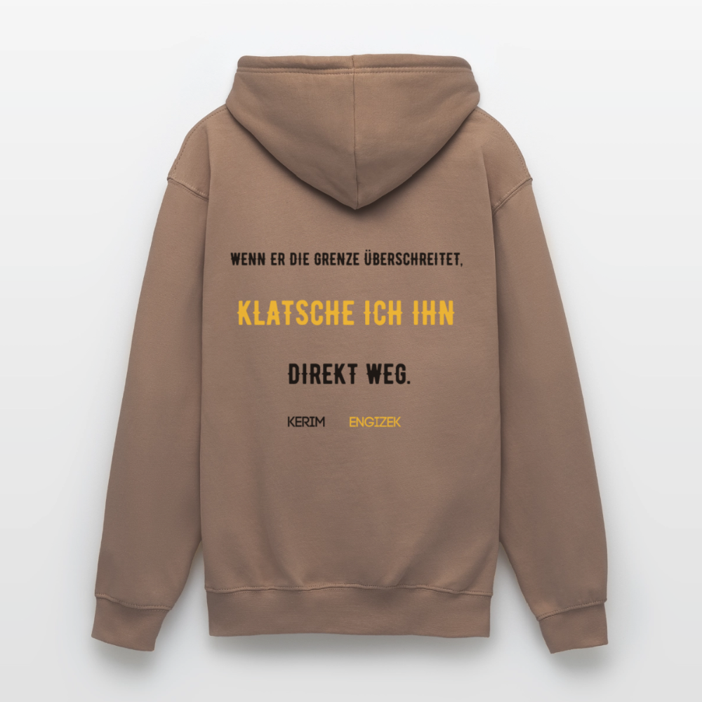 "Grenzen überschritten" Statement Hoodie – MMA & Street-Fighter Spruch – Premium Kampfsport Sweatshirt - Mokka