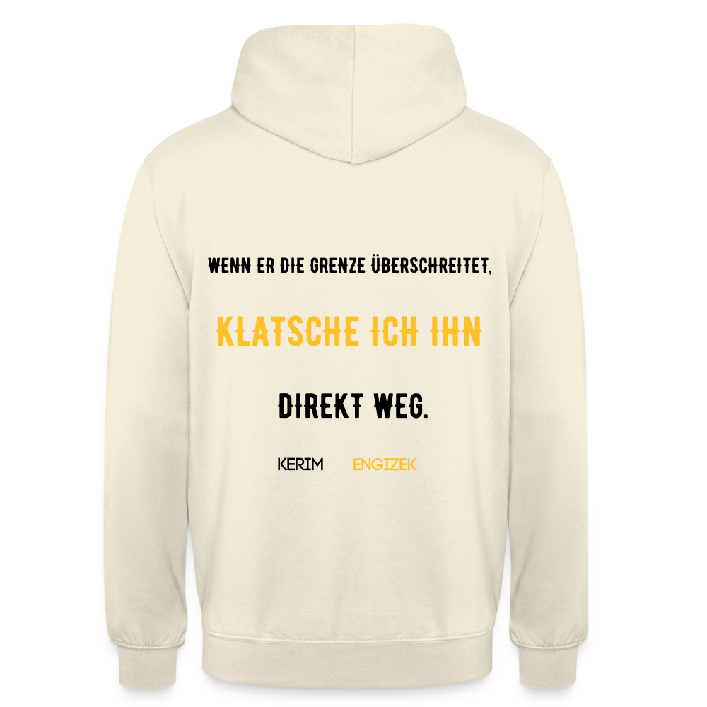 "Grenzen überschritten" Statement Hoodie – MMA & Street-Fighter Spruch – Premium Kampfsport Sweatshirt - Vanille-Milchshake