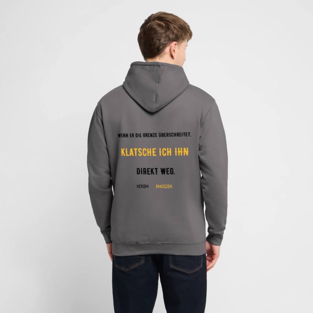 "Grenzen überschritten" Statement Hoodie – MMA & Street-Fighter Spruch – Premium Kampfsport Sweatshirt - Mittelgrau