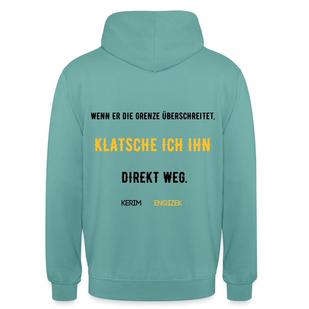 "Grenzen überschritten" Statement Hoodie – MMA & Street-Fighter Spruch – Premium Kampfsport Sweatshirt - Pastelltürkis