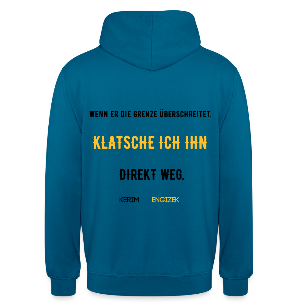 "Grenzen überschritten" Statement Hoodie – MMA & Street-Fighter Spruch – Premium Kampfsport Sweatshirt - Tiefseeblau 