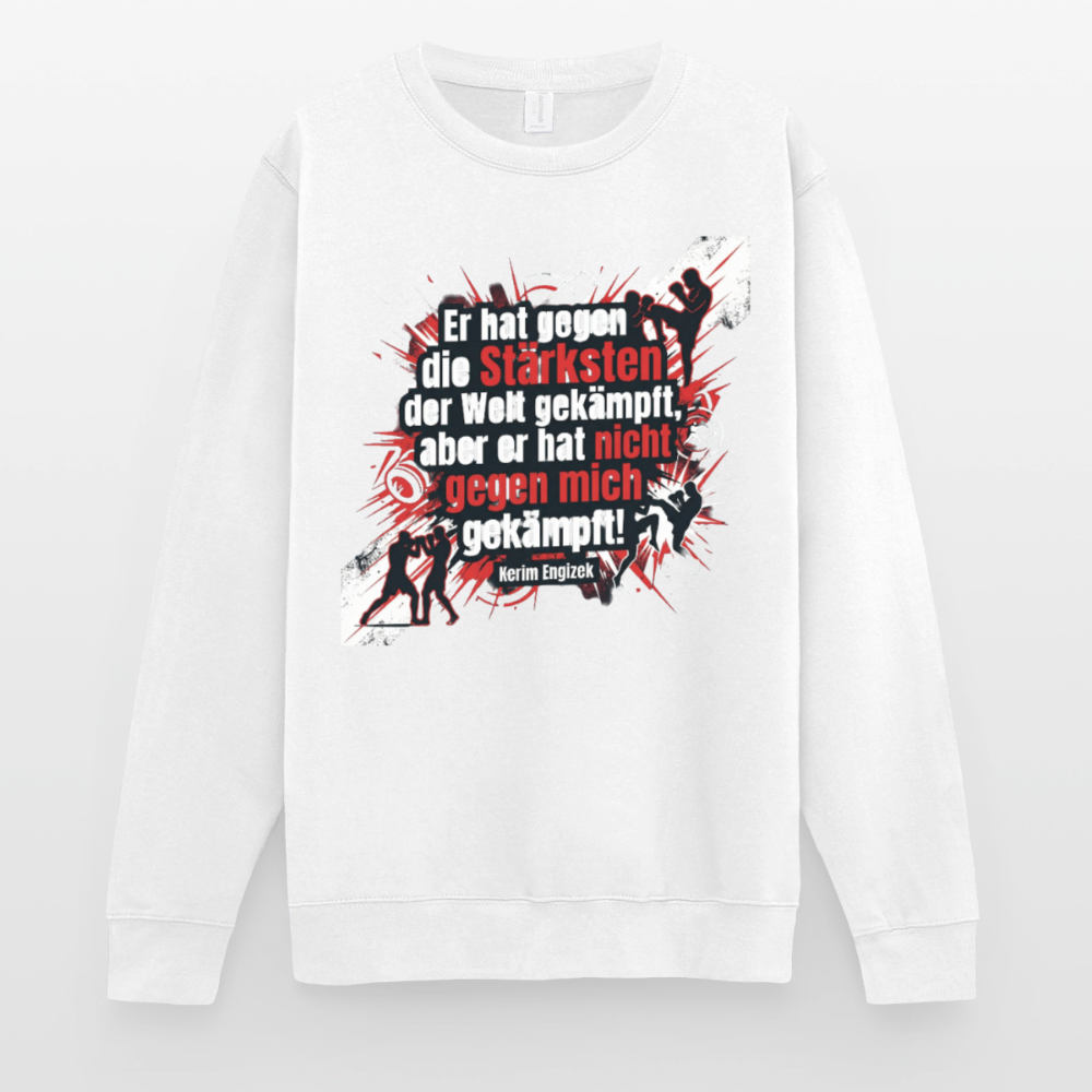 Kerim Engizek Fan-Hoodie – "Gegen mich gekämpft" – Premium MMA Statement-Sweatshirt - Weiß