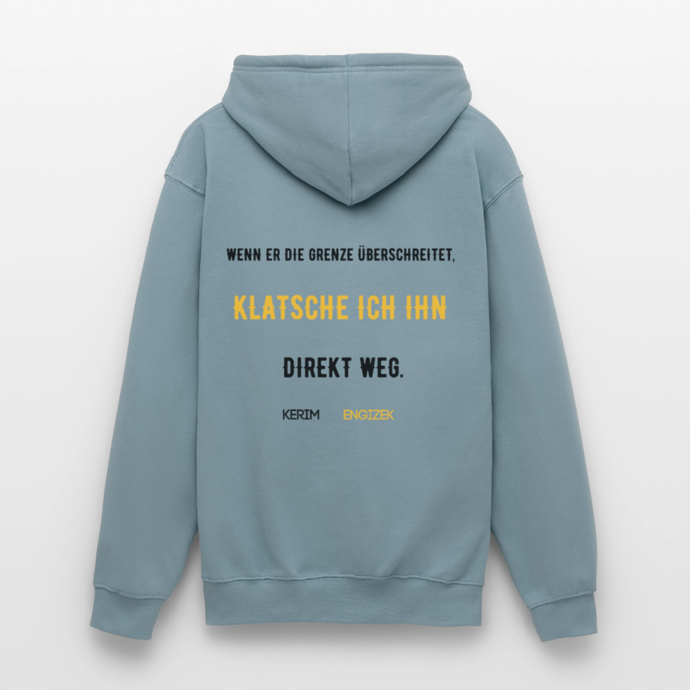 "Grenzen überschritten" Statement Hoodie – MMA & Street-Fighter Spruch – Premium Kampfsport Sweatshirt - Nebelblau
