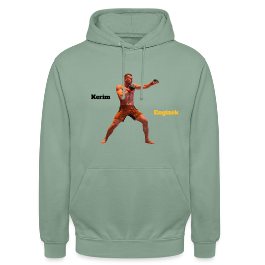 "Grenzen überschritten" Statement Hoodie – MMA & Street-Fighter Spruch – Premium Kampfsport Sweatshirt - Graugrün