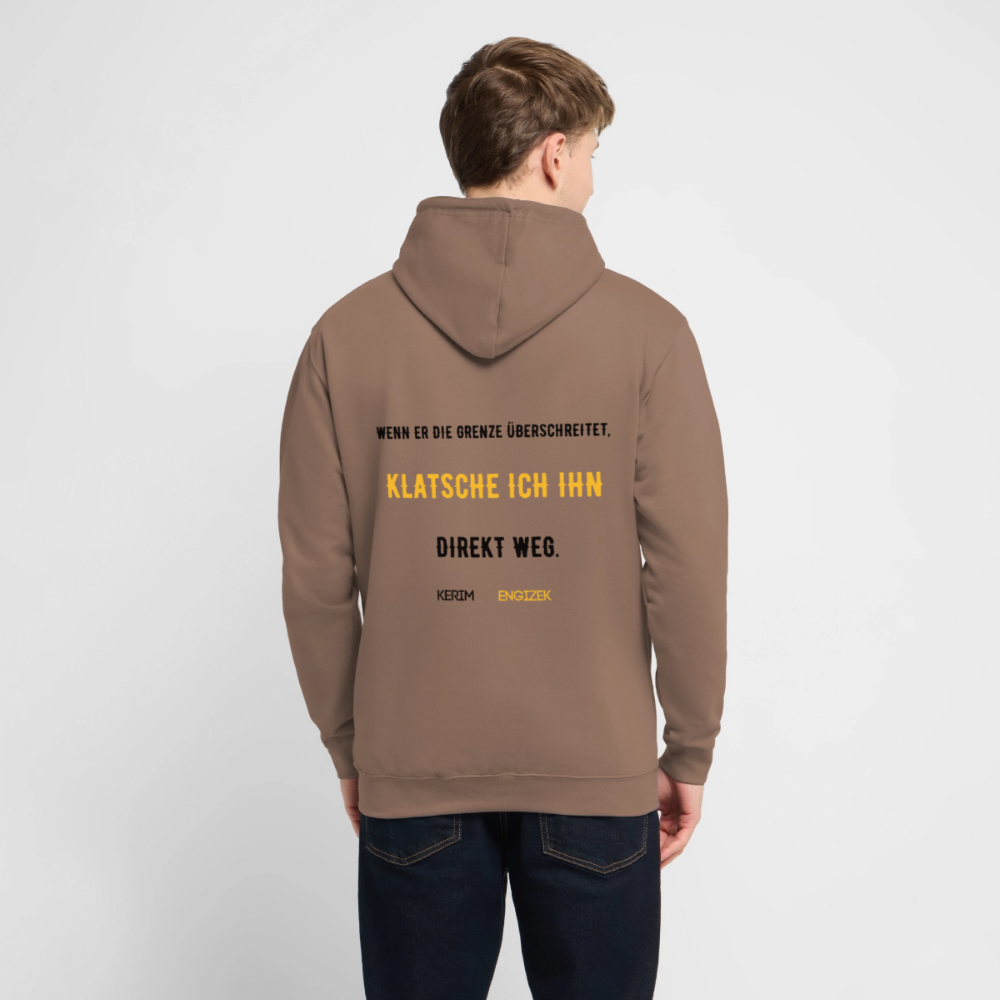 "Grenzen überschritten" Statement Hoodie – MMA & Street-Fighter Spruch – Premium Kampfsport Sweatshirt - Mokka