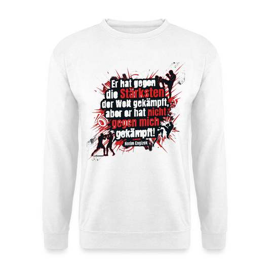 Kerim Engizek Fan-Hoodie – "Gegen mich gekämpft" – Premium MMA Statement-Sweatshirt - Weiß